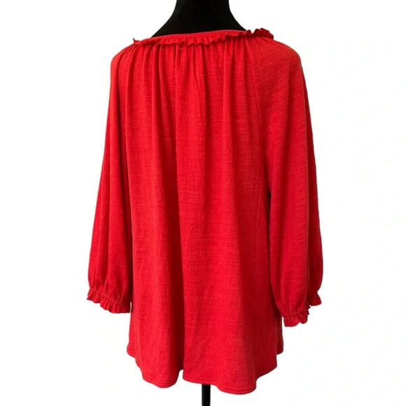 Max Studio NWT Red Stylish Pull On Blouse Size 1X NWT - Picture 2 of 5